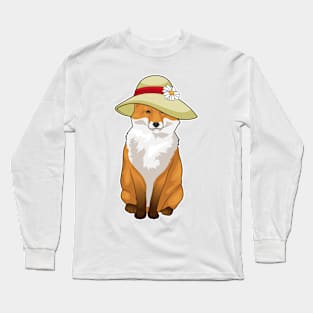 Fox Hat Flower Long Sleeve T-Shirt